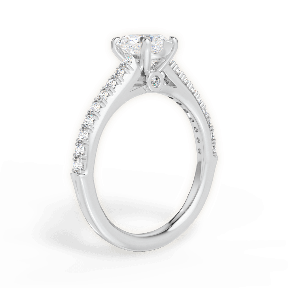 Frances Heart Cut Lab Grown Diamond 14Kt White Gold Engagement Ring - View 3