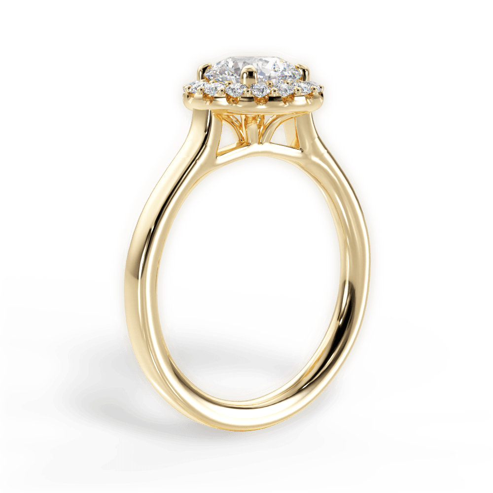 Fiona Round Cut Lab Grown Diamond 18Kt Yellow Gold Engagement Ring - View 2