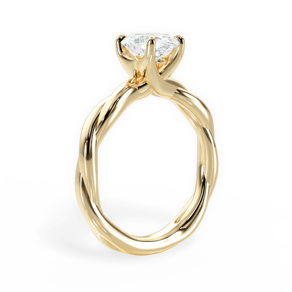 Bianca Oval Cut Lab Grown Diamond 18Kt Yellow Gold Engagement Ring - View 2