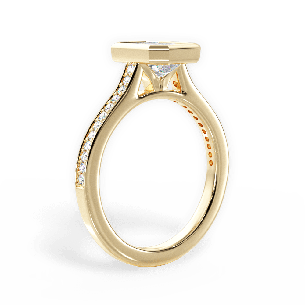 Deanna Emerald Cut Lab Grown Diamond 18Kt Yellow Gold Engagement Ring - View 2
