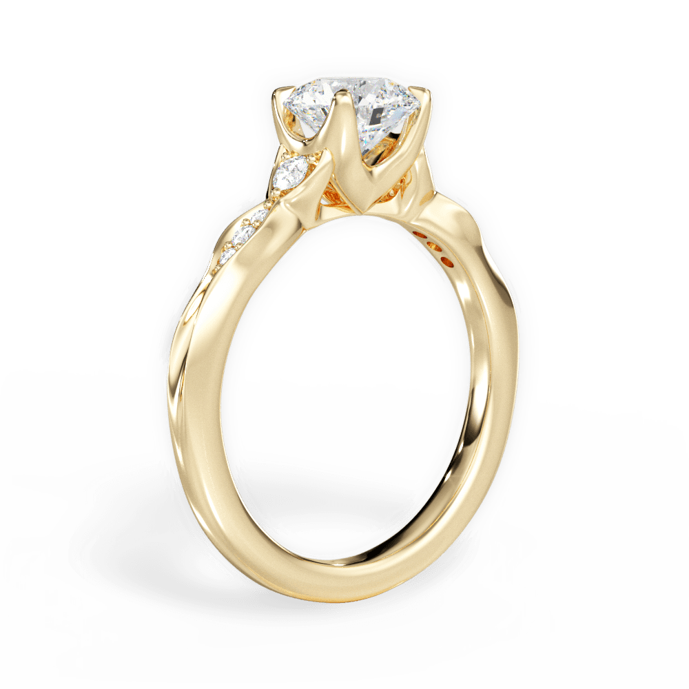 Cassie Round Cut Lab Grown Diamond 18Kt Yellow Gold Engagement Ring - View 2