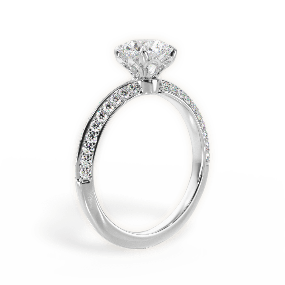 Gail Round Cut Lab Grown Diamond 14Kt White Gold Engagement Ring - View 3