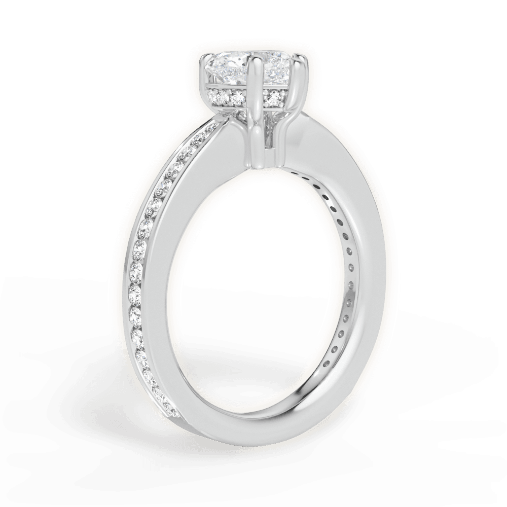 Katelyn Heart Cut Lab Grown Diamond 18Kt White Gold Engagement Ring - View 4