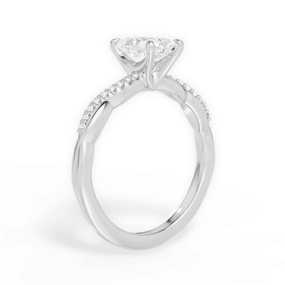 Charlotte Radiant Cut Lab Grown Diamond 14Kt White Gold Engagement Ring - View 3
