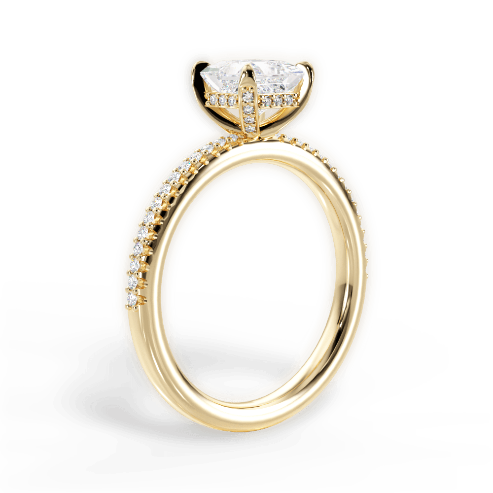 Helen Princess Cut Lab Grown Diamond 18Kt Yellow Gold Engagement Ring - View 3