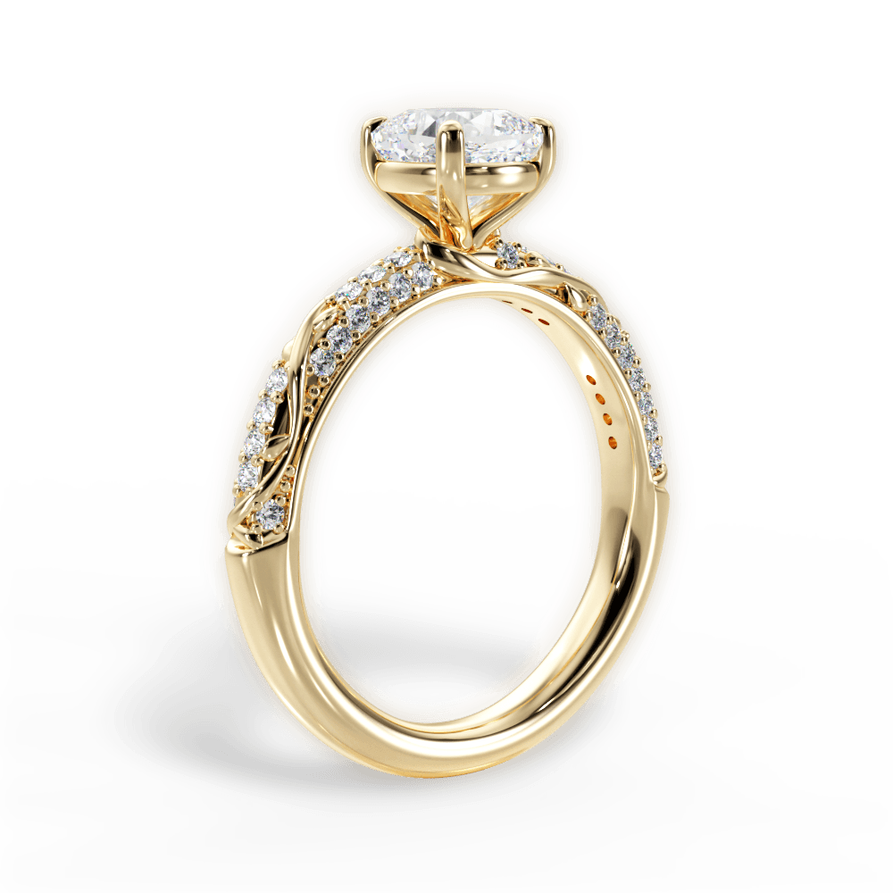 Gloria Cushion Cut Lab Grown Diamond 18Kt Yellow Gold Engagement Ring - View 3