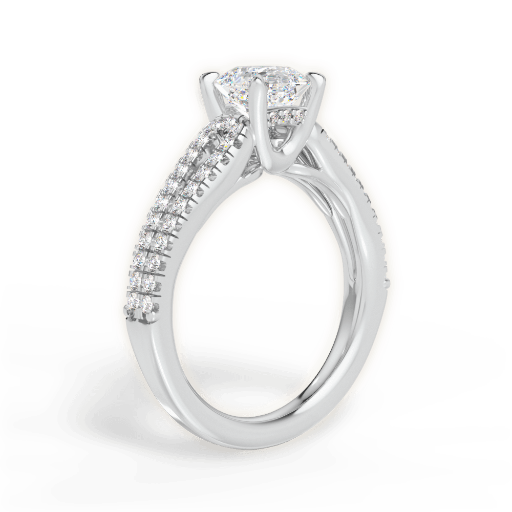 Jessica Asscher Cut Lab Grown Diamond Platinum Engagement Ring - View 3