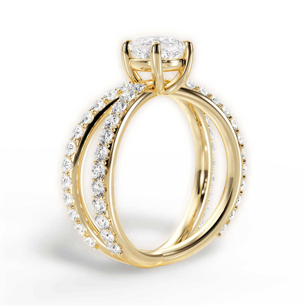 Lauren Cushion Cut Lab Grown Diamond 18Kt Yellow Gold Engagement Ring - View 2