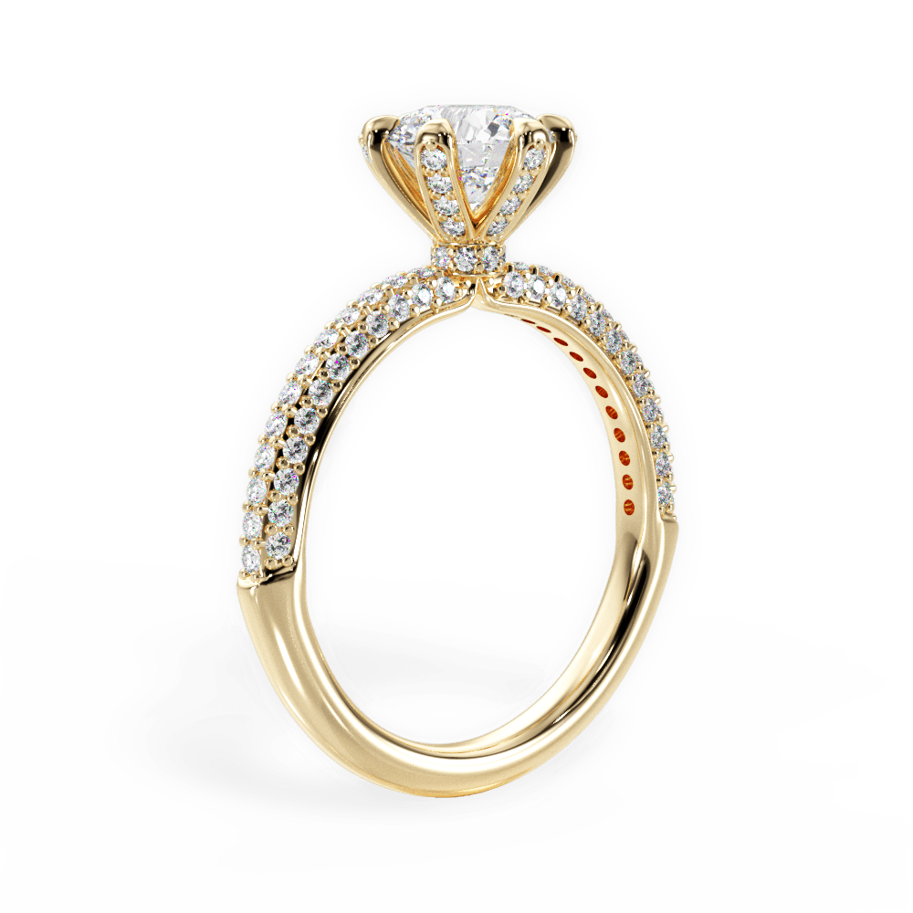Linda Round Cut Lab Grown Diamond 18Kt Yellow Gold Engagement Ring - View 2