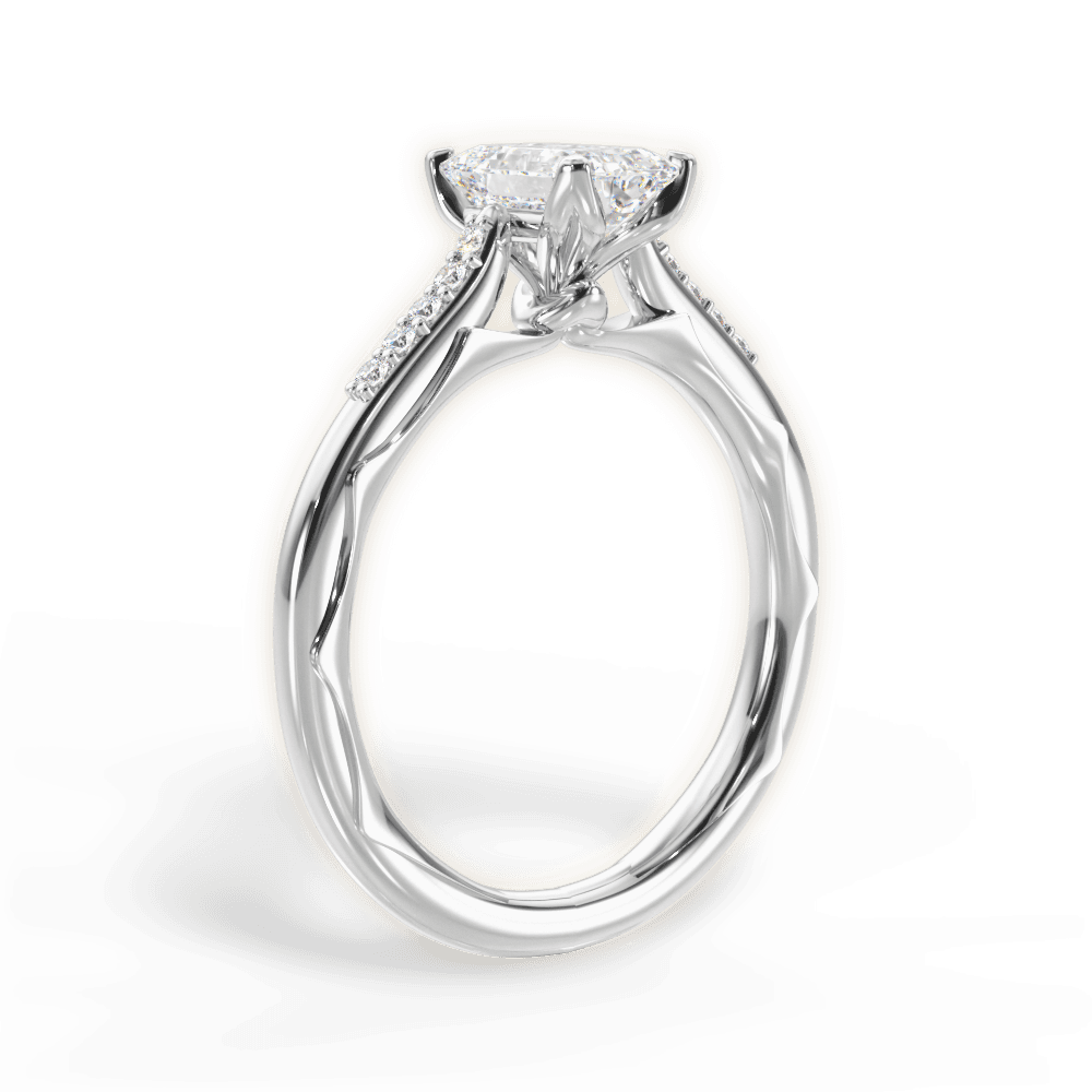 Christina Emerald Cut Lab Grown Diamond 14Kt White Gold Engagement Ring - View 3