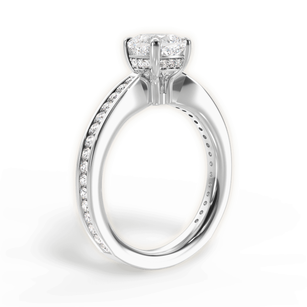 Katelyn Cushion Cut Lab Grown Diamond Platinum Engagement Ring - View 4