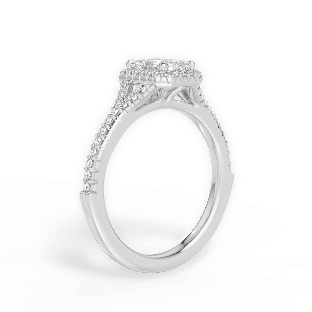 Judy Emerald Cut Lab Grown Diamond Platinum Engagement Ring - View 4