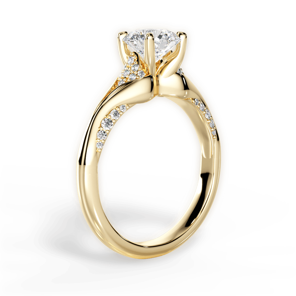 Isabel Round Cut Lab Grown Diamond 18Kt Yellow Gold Engagement Ring - View 2