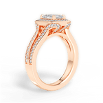 Mackenzie Emerald Cut Lab Grown Diamond 18Kt Rose Gold Engagement Ring - View 4