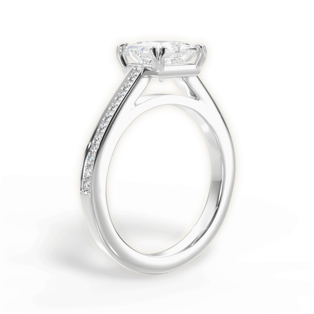 Denise Princess Cut Lab Grown Diamond 14Kt White Gold Engagement Ring - View 3