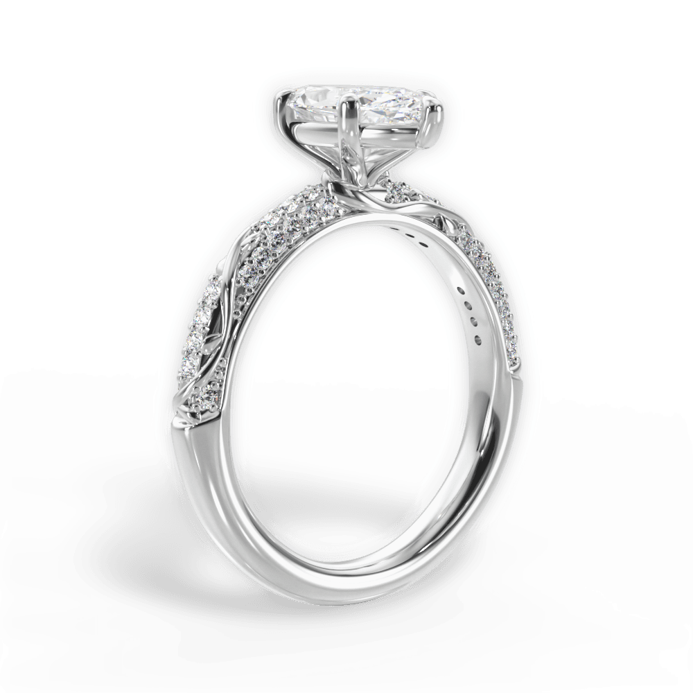 Gloria Marquise Cut Lab Grown Diamond 18Kt White Gold Engagement Ring - View 3