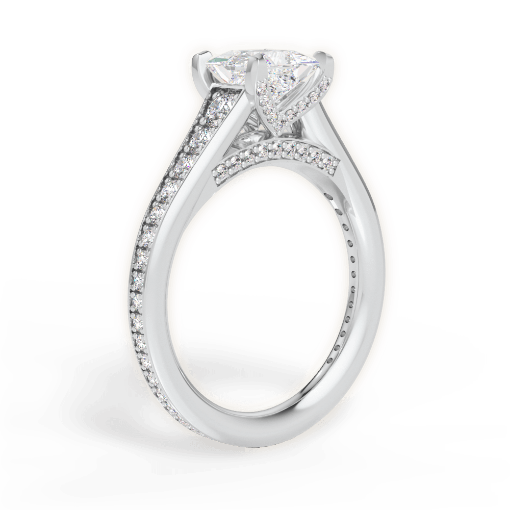 Leslie Princess Cut Lab Grown Diamond 14Kt White Gold Engagement Ring - View 2