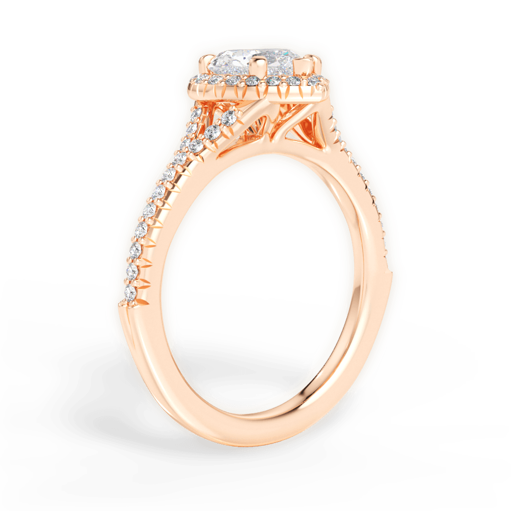 Judy Heart Cut Lab Grown Diamond 18Kt Rose Gold Engagement Ring - View 4