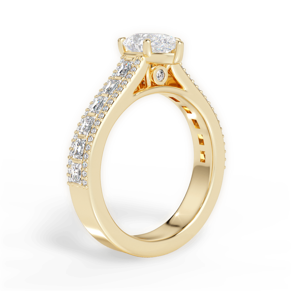Lynn Pear Cut Lab Grown Diamond 18Kt Yellow Gold Engagement Ring - View 2