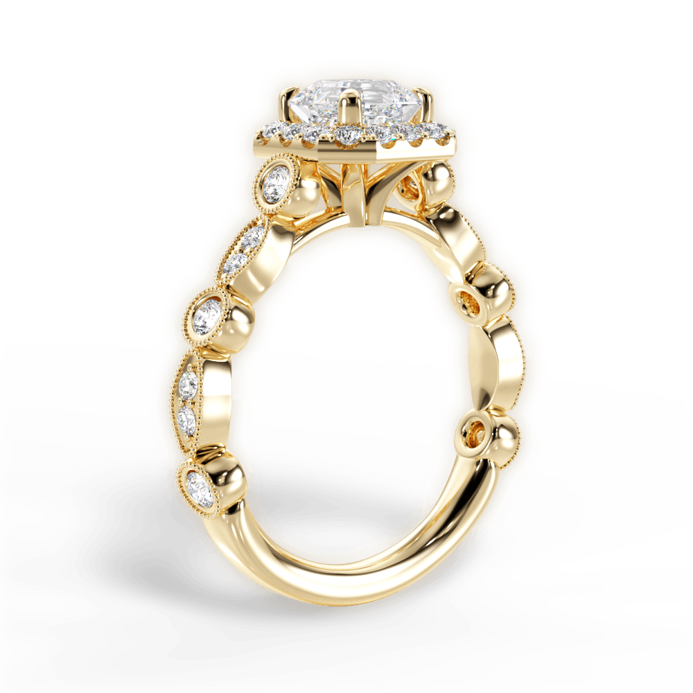 Irene Asscher Cut Lab Grown Diamond 18Kt Yellow Gold Engagement Ring - View 4