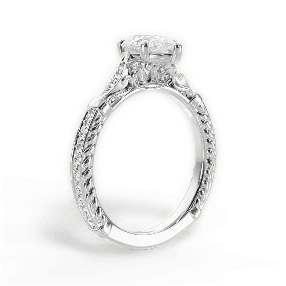 Gabriela Pear Cut Lab Grown Diamond 14Kt White Gold Engagement Ring - View 2