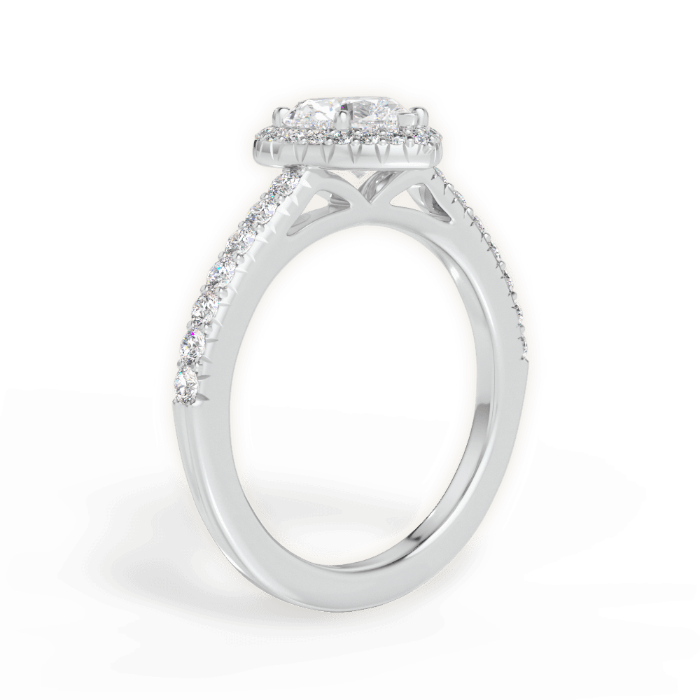 Kathleen Heart Cut Lab Grown Diamond 18Kt White Gold Engagement Ring - View 3