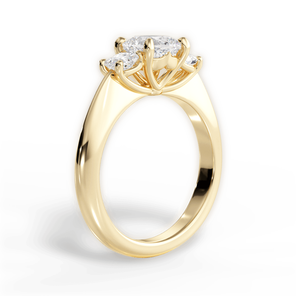 Dorothy Cushion Cut Lab Grown Diamond 18Kt Yellow Gold Engagement Ring - View 2