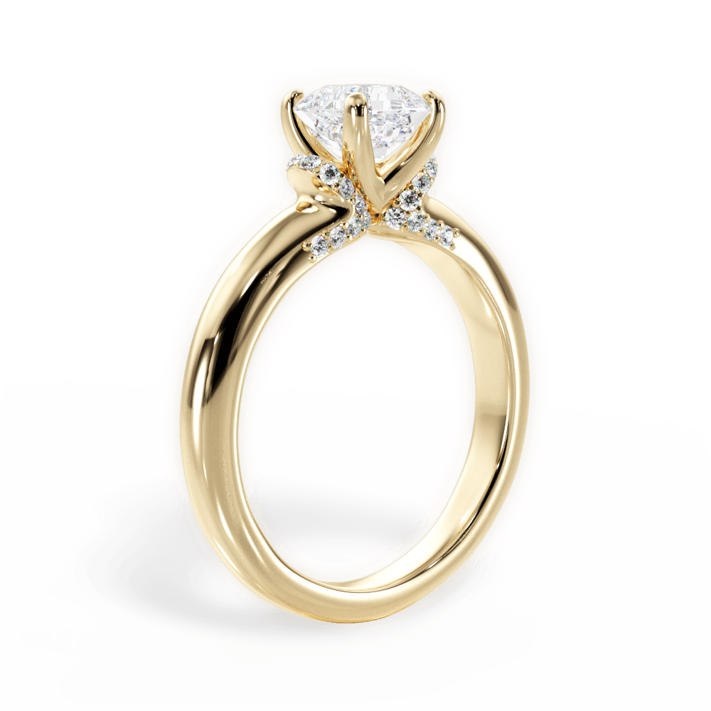Florence Asscher Cut Lab Grown Diamond 18Kt Yellow Gold Engagement Ring - View 2