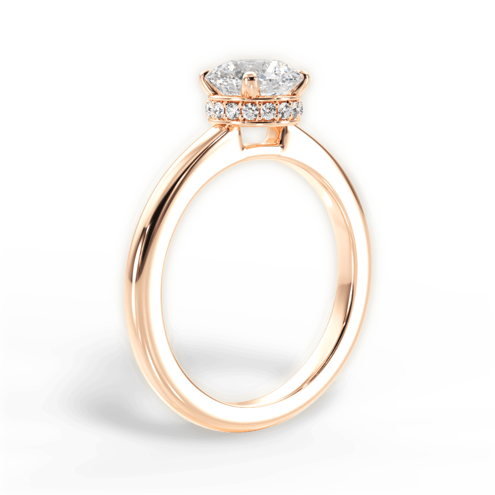 Brianna Round Cut Lab Grown Diamond 18Kt Rose Gold Engagement Ring - View 4