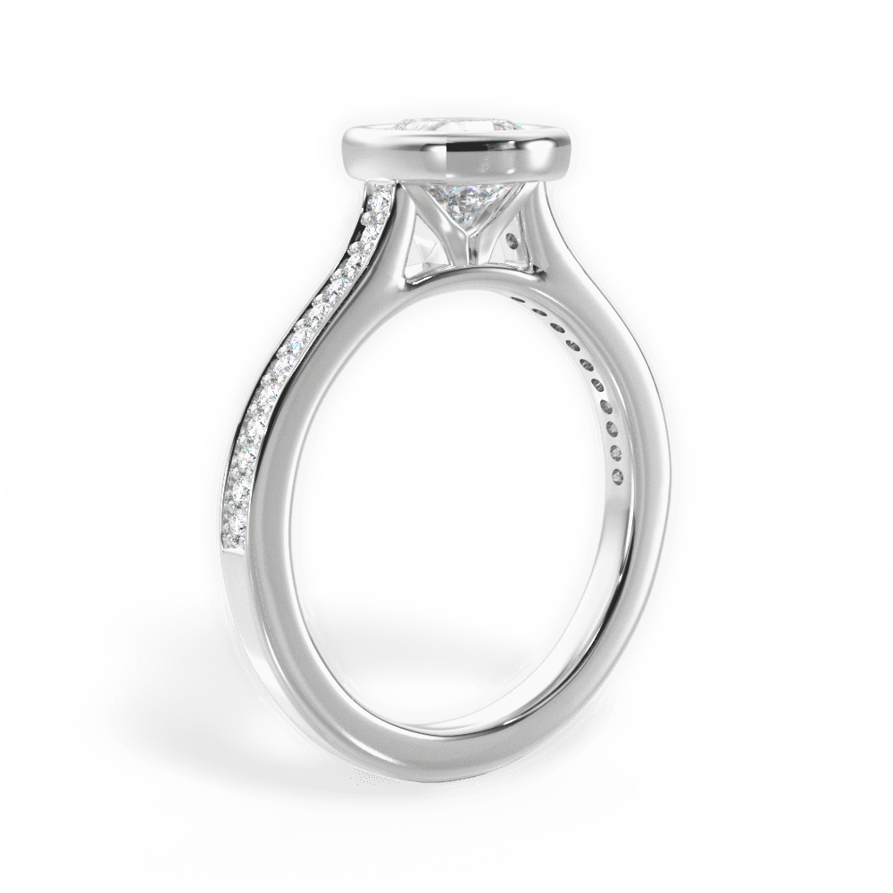 Deanna Cushion Cut Lab Grown Diamond Platinum Engagement Ring - View 2
