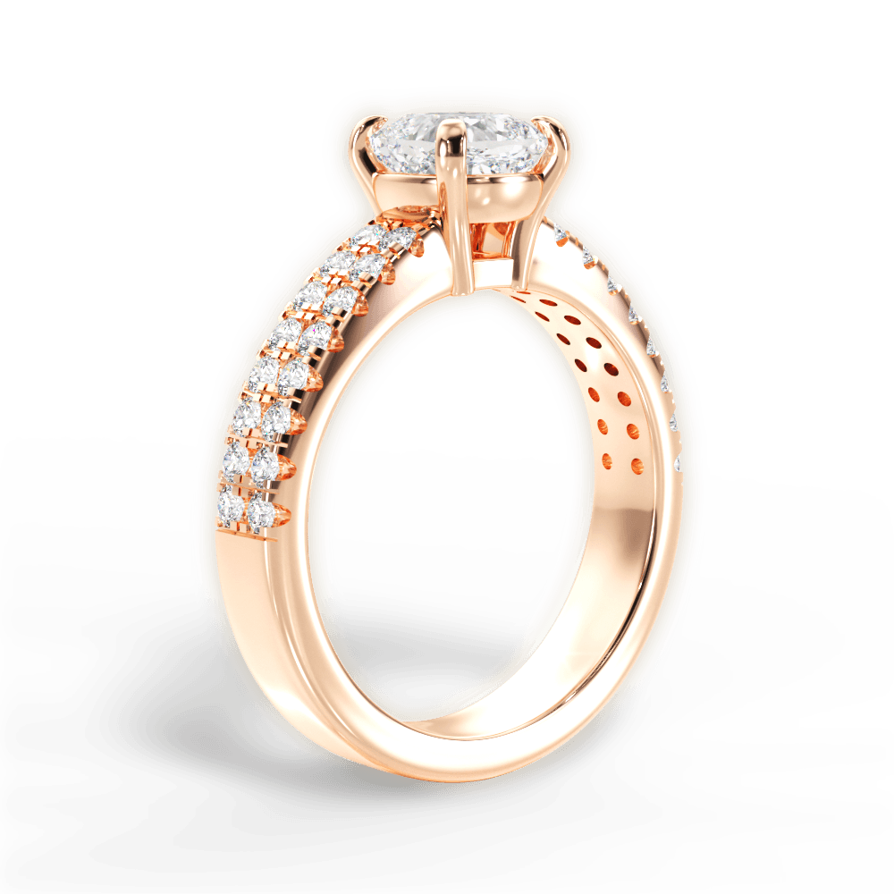 Kayla Cushion Cut Lab Grown Diamond 18Kt Rose Gold Engagement Ring - View 3