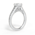 Leslie Oval Cut Lab Grown Diamond Platinum Engagement Ring - View 3