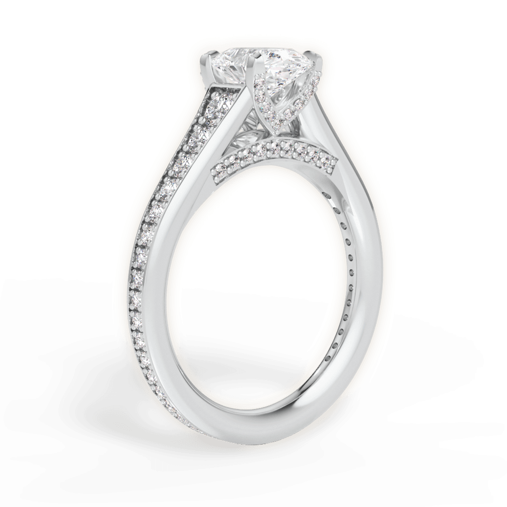 Leslie Oval Cut Lab Grown Diamond Platinum Engagement Ring - View 3
