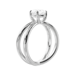 Ada Oval Cut Lab Grown Diamond 14Kt White Gold Engagement Ring - View 2