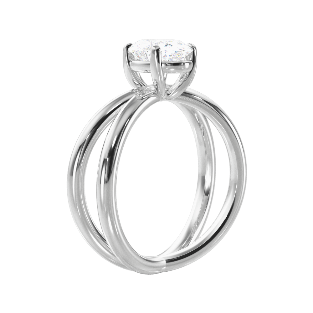 Ada Oval Cut Lab Grown Diamond Platinum Engagement Ring - View 2