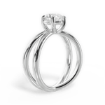 Ada Round Cut Lab Grown Diamond 18Kt White Gold Engagement Ring - View 3