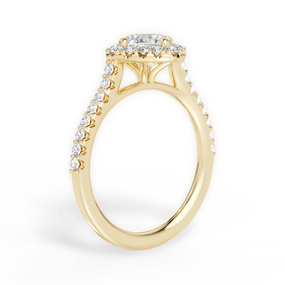 Jackie Cushion Cut Lab Grown Diamond 18Kt Yellow Gold Engagement Ring - View 2