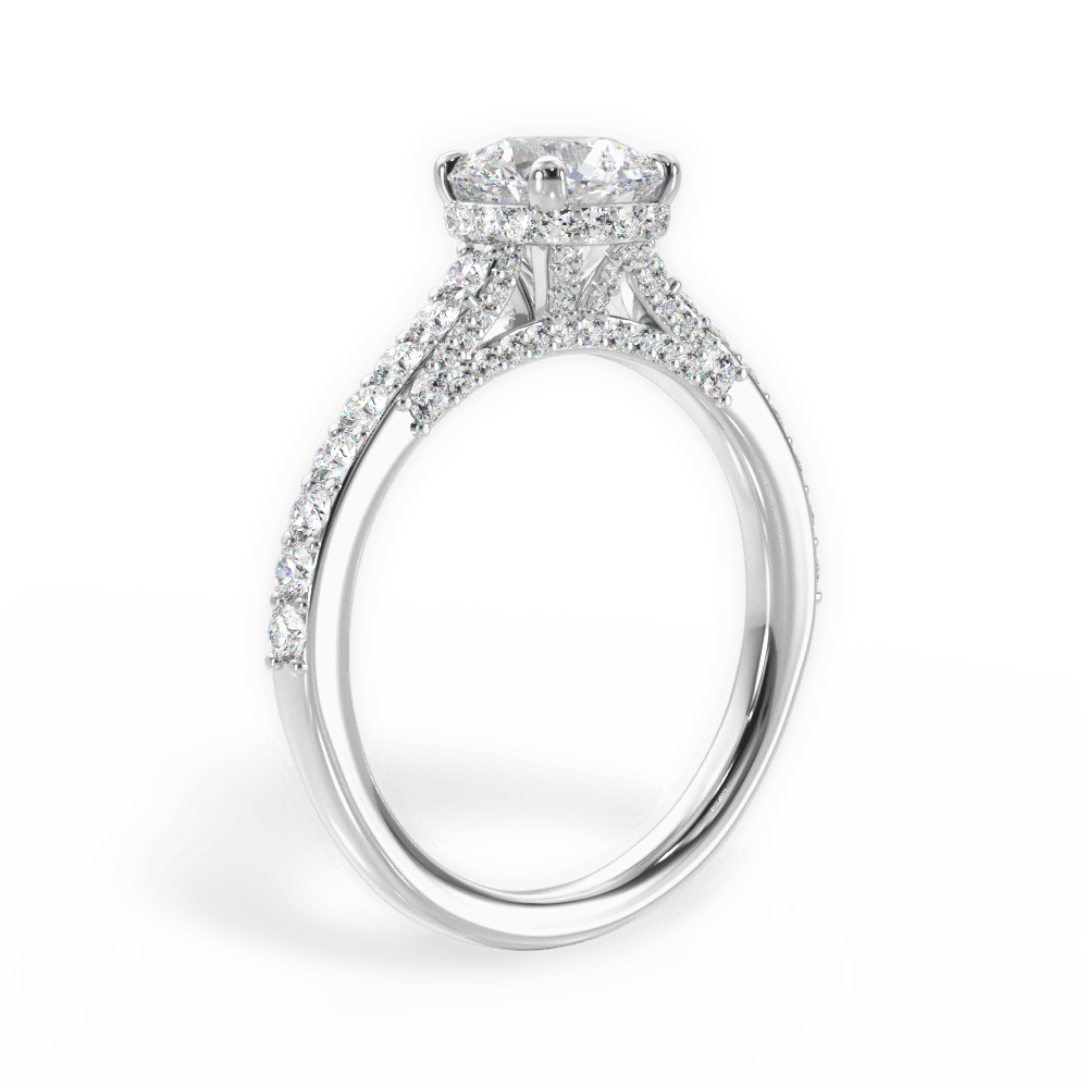 Laura Round Cut Lab Grown Diamond 14Kt White Gold Engagement Ring - View 2