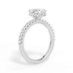 Isabella Oval Cut Lab Grown Diamond 18Kt White Gold Engagement Ring - View 3