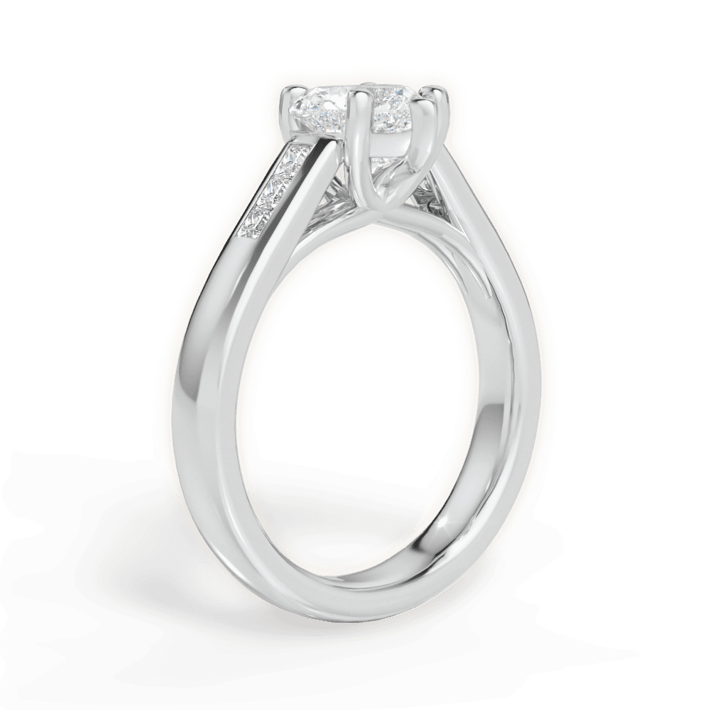 Brittany Heart Cut Lab Grown Diamond 18Kt White Gold Engagement Ring - View 3