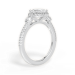 Kara Oval Cut Lab Grown Diamond Platinum Engagement Ring - View 4