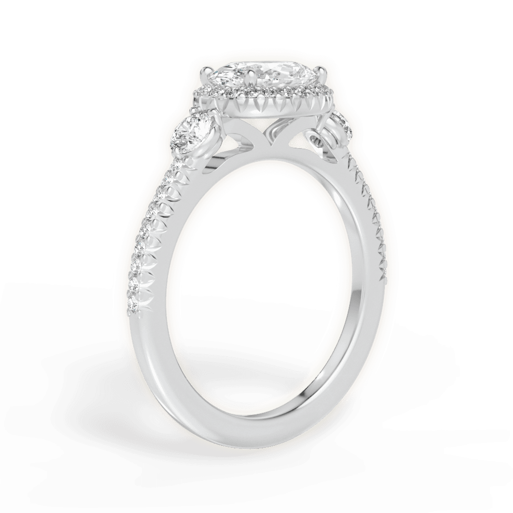 Kara Oval Cut Lab Grown Diamond 14Kt White Gold Engagement Ring - View 4