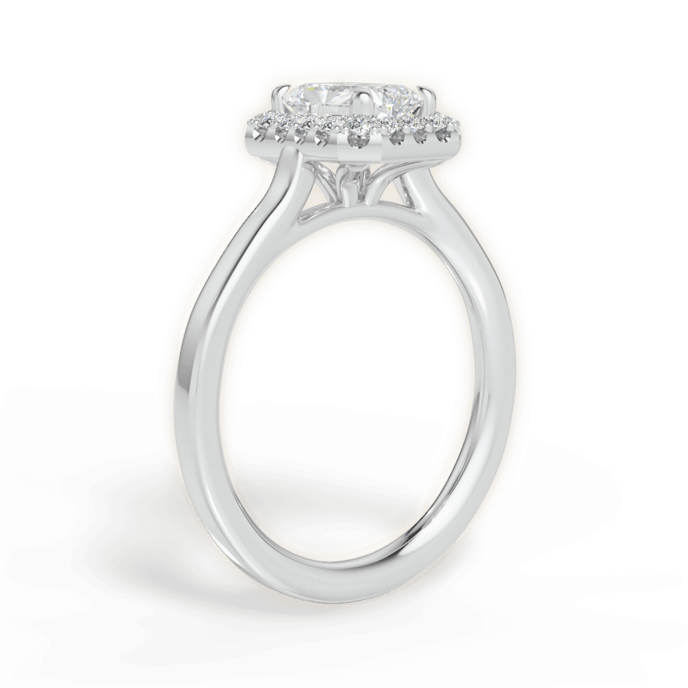 Fiona Radiant Cut Lab Grown Diamond 18Kt White Gold Engagement Ring - View 4