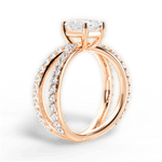 Lauren Radiant Cut Lab Grown Diamond 18Kt Rose Gold Engagement Ring - View 4