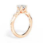 Cassie Round Cut Lab Grown Diamond 18Kt Rose Gold Engagement Ring - View 4