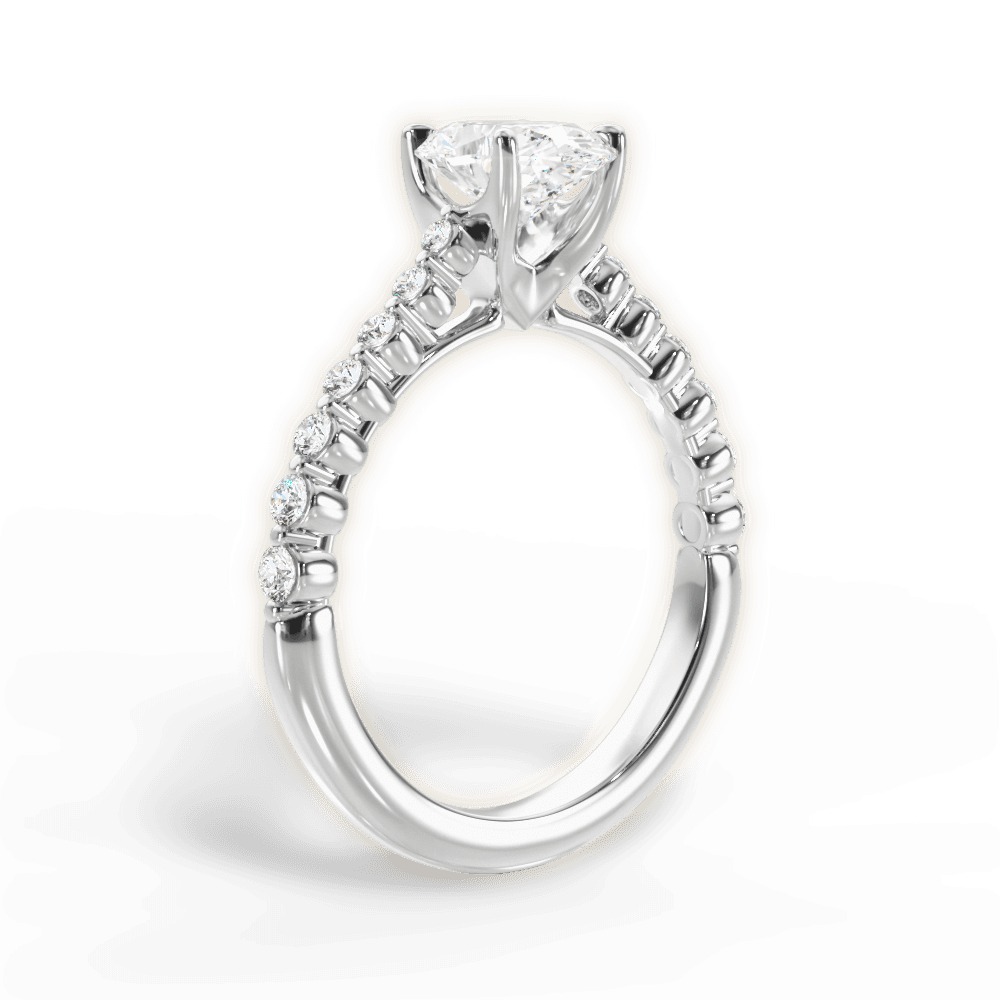 Dana Oval Cut Lab Grown Diamond 14Kt White Gold Engagement Ring - View 2