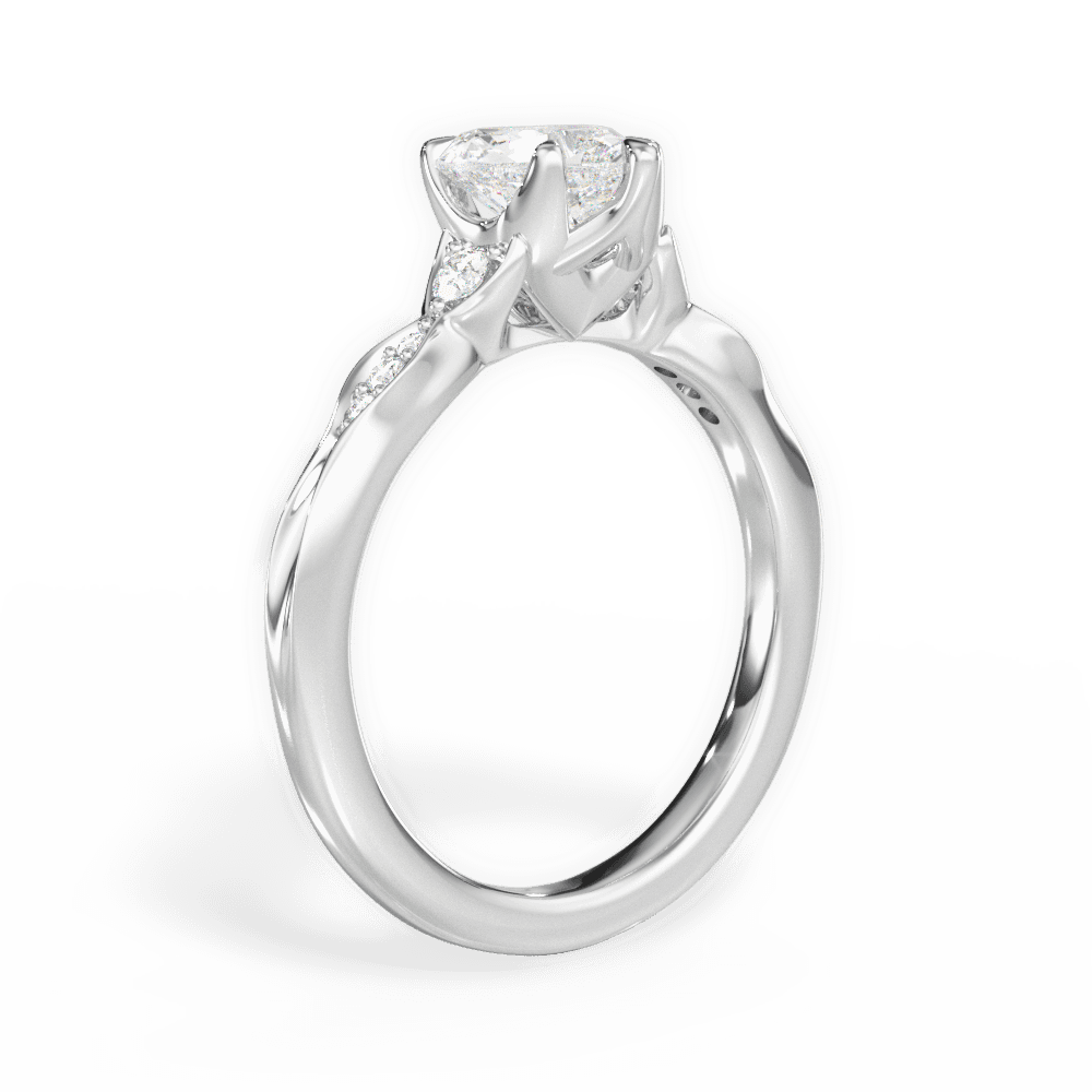 Cassie Heart Cut Lab Grown Diamond Platinum Engagement Ring - View 2