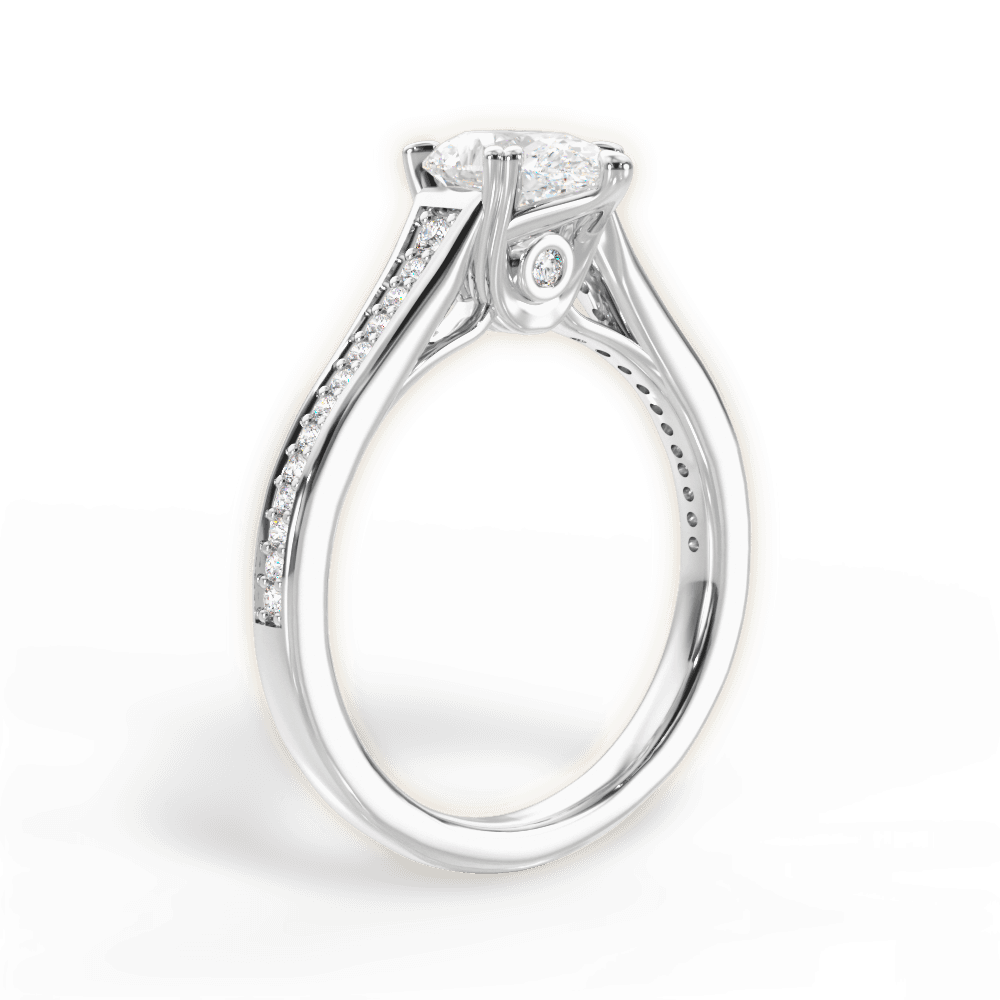 Delia Pear Cut Lab Grown Diamond 18Kt White Gold Engagement Ring - View 4