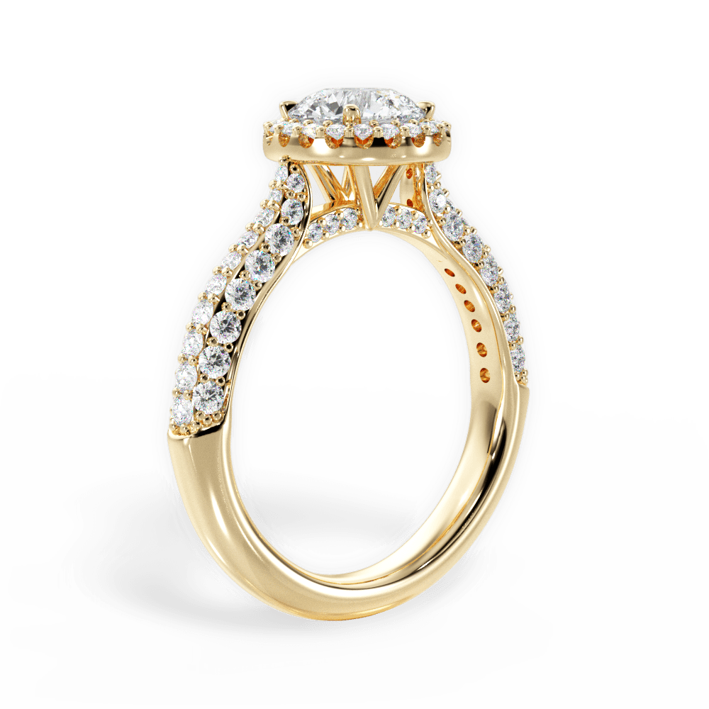 Lucy Round Cut Lab Grown Diamond 18Kt Yellow Gold Engagement Ring - View 2