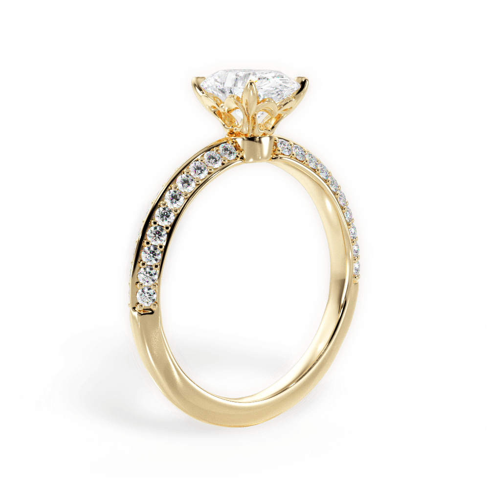 Gail Oval Cut Lab Grown Diamond 18Kt Yellow Gold Engagement Ring - View 2